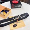 693203053a89a121ed550f11 Louis Vuitton Automatic Buckle Belt, Top-Quality Genuine Leather, 3.5cm Width, Imported Grain Leather with Fine-Grained Calfskin, Smooth Slide Mechanism