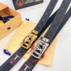 693203063a89a121ed550f16 Louis Vuitton Automatic Buckle Belt, Top-Quality Genuine Leather, 3.5cm Width, Imported Grain Leather with Fine-Grained Calfskin, Smooth Slide Mechanism