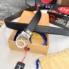 LV Men's Leather Belt, Top-Quality Business Formal Belt with Automatic Slide Buckle, 3.5 cm Width, Imported Cowhide