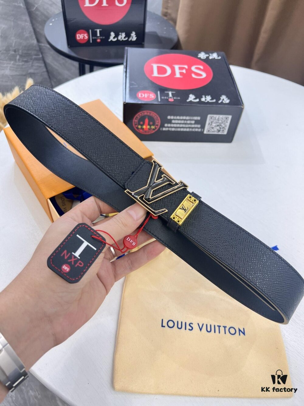 693203073a89a121ed550f29 Top-Tier LV Louis Vuitton L-Logo Polished Stainless Steel Buckle Belt - Imported French Cross Grain Top Layer Cowhide, 3.8cm Width, with NXP Anti-Counterfeit Chip (Authenticity Guaranteed)