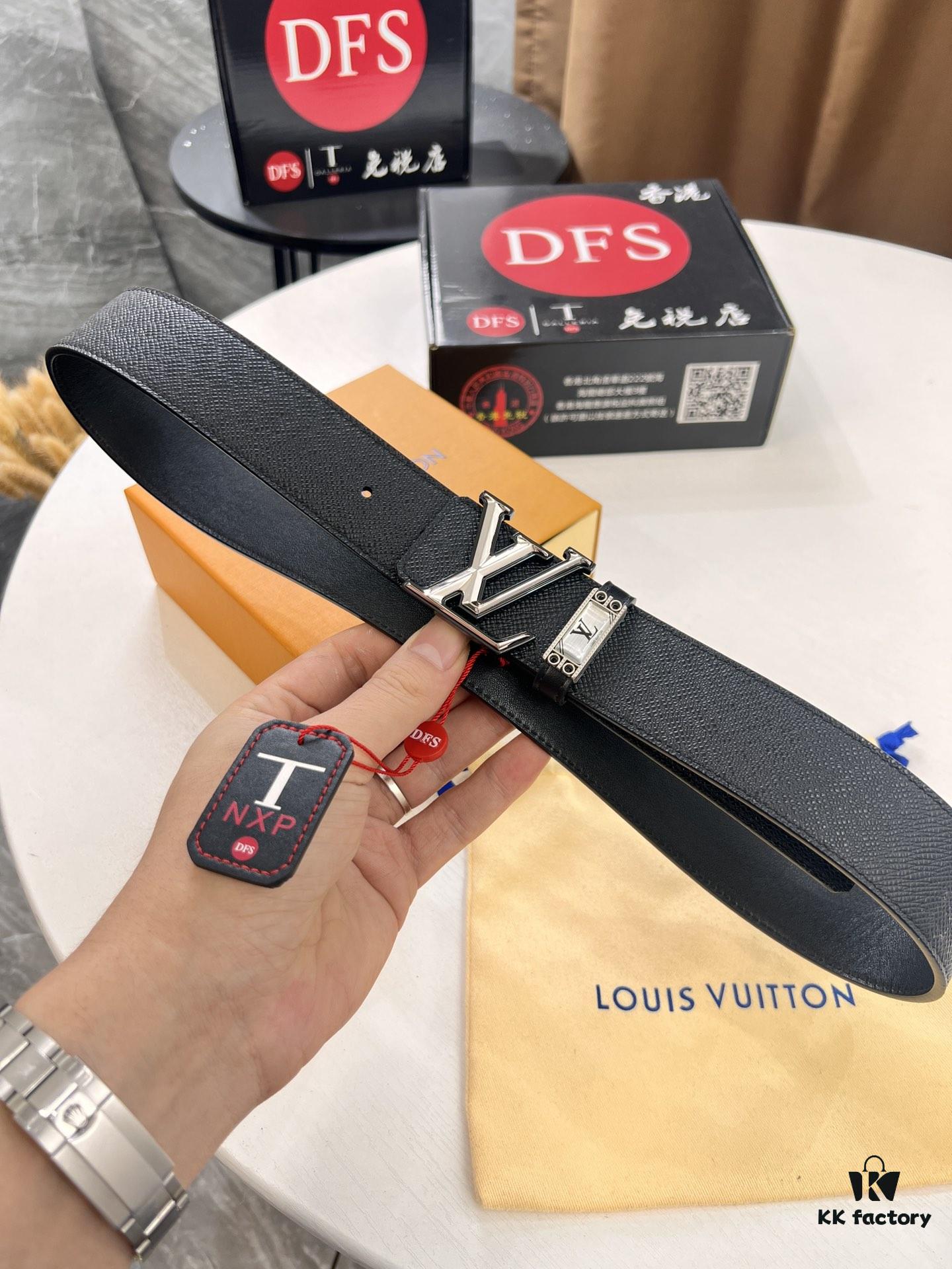 693203083a89a121ed550f30 Top-Tier LV Louis Vuitton Belt - Genuine L-Logo Polished Stainless Steel Hardware, French Imported Cross-Grain Top-Layer Calfskin, 3.8cm Width, Original NXP RFID Anti-Counterfeit Chip (Hong Kong Duty-Free Exclusive Gift Box)
