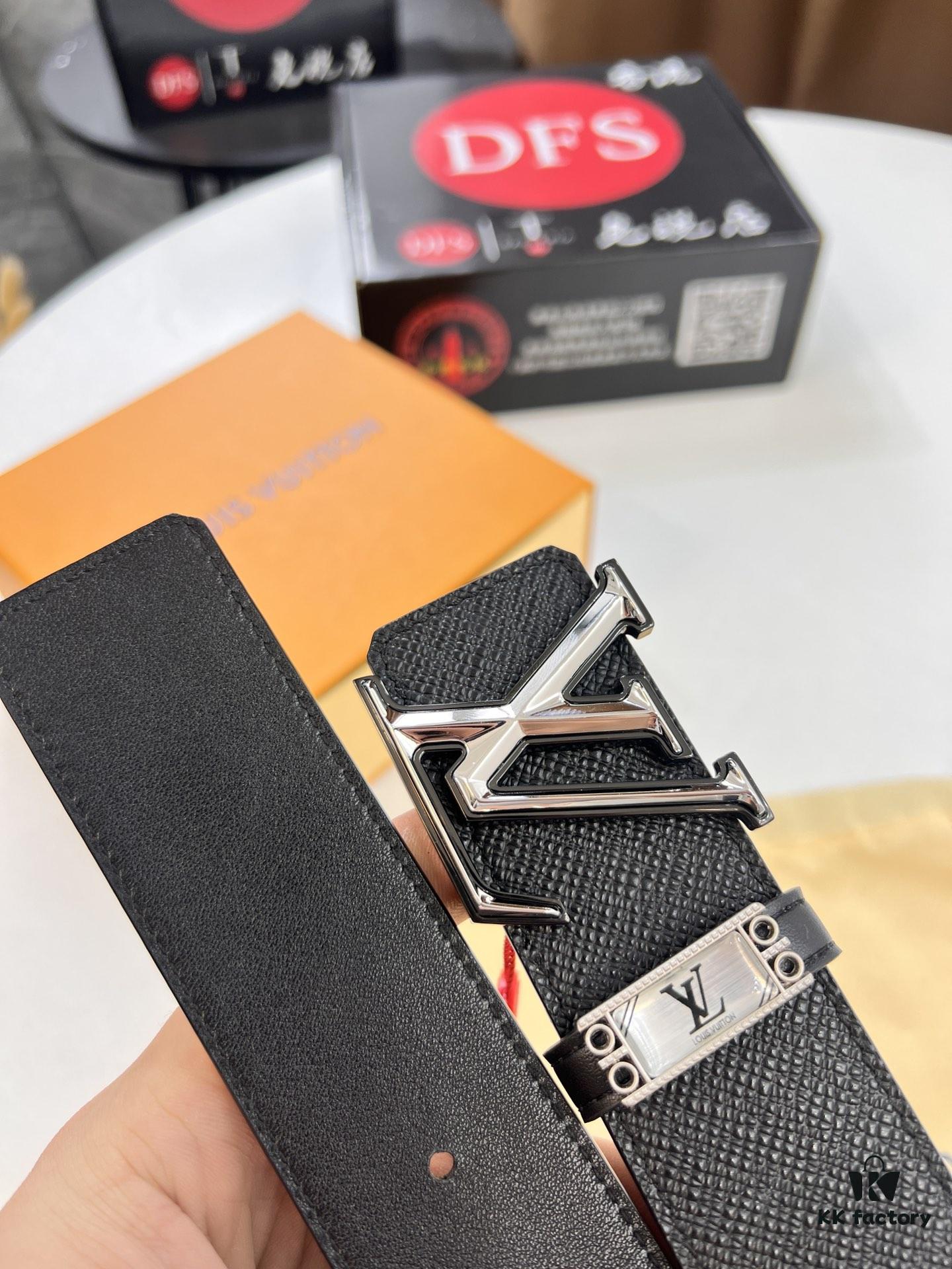 693203083a89a121ed550f32 Top-Tier LV Louis Vuitton Belt - Genuine L-Logo Polished Stainless Steel Hardware, French Imported Cross-Grain Top-Layer Calfskin, 3.8cm Width, Original NXP RFID Anti-Counterfeit Chip (Hong Kong Duty-Free Exclusive Gift Box)