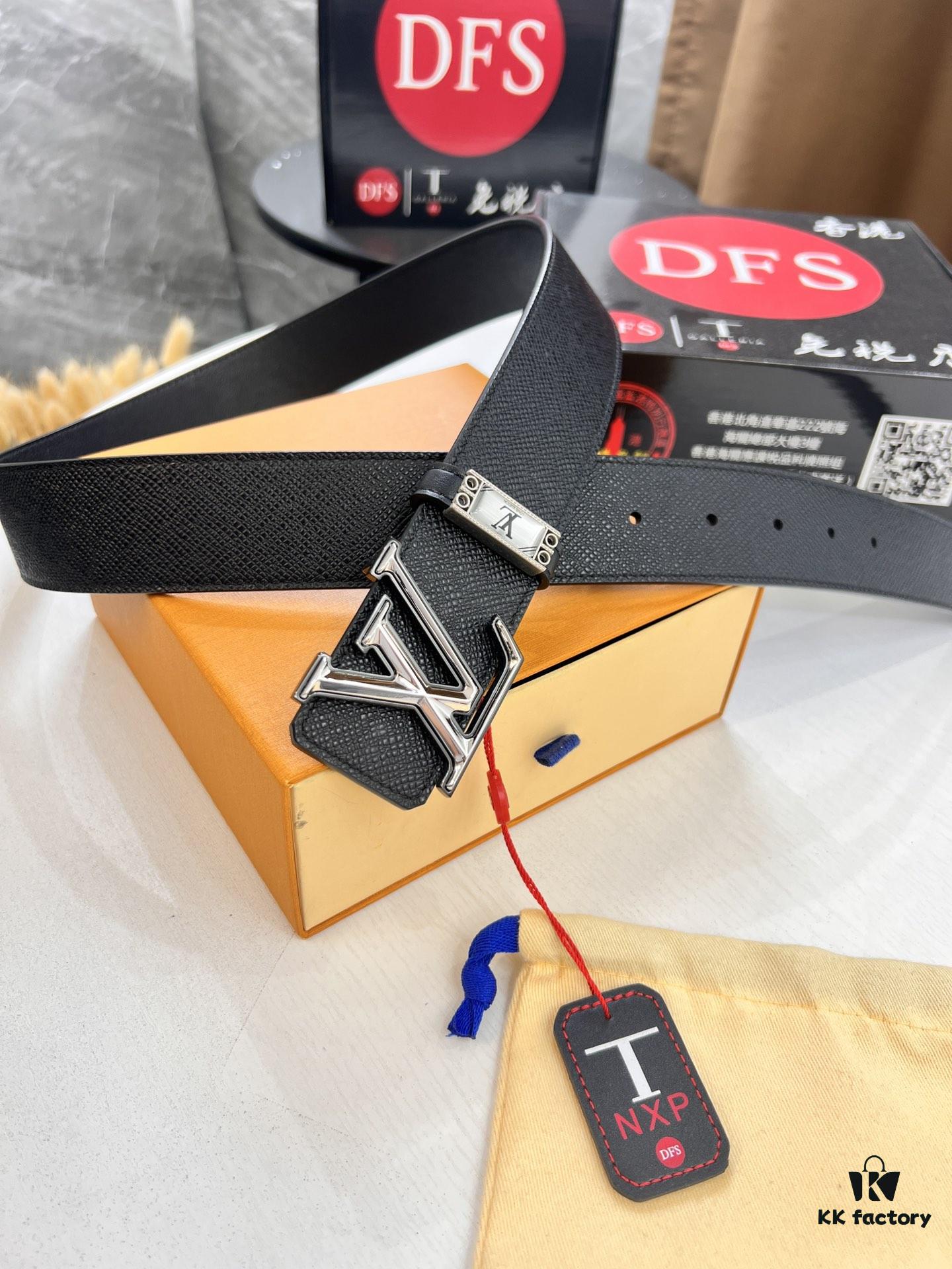 693203083a89a121ed550f34 Top-Tier LV Louis Vuitton Belt - Genuine L-Logo Polished Stainless Steel Hardware, French Imported Cross-Grain Top-Layer Calfskin, 3.8cm Width, Original NXP RFID Anti-Counterfeit Chip (Hong Kong Duty-Free Exclusive Gift Box)