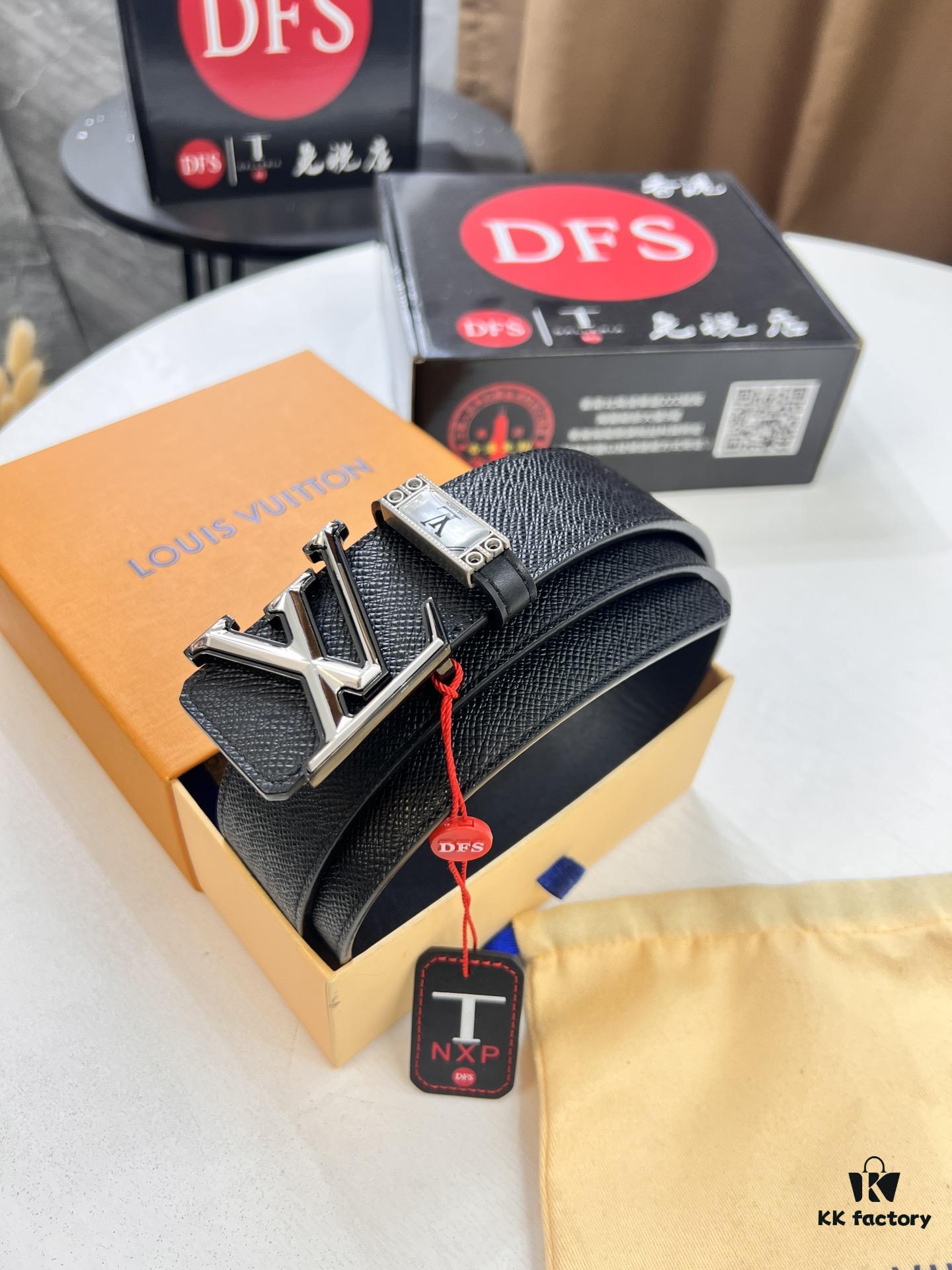693203083a89a121ed550f35 Top-Tier LV Louis Vuitton Belt - Genuine L-Logo Polished Stainless Steel Hardware, French Imported Cross-Grain Top-Layer Calfskin, 3.8cm Width, Original NXP RFID Anti-Counterfeit Chip (Hong Kong Duty-Free Exclusive Gift Box)