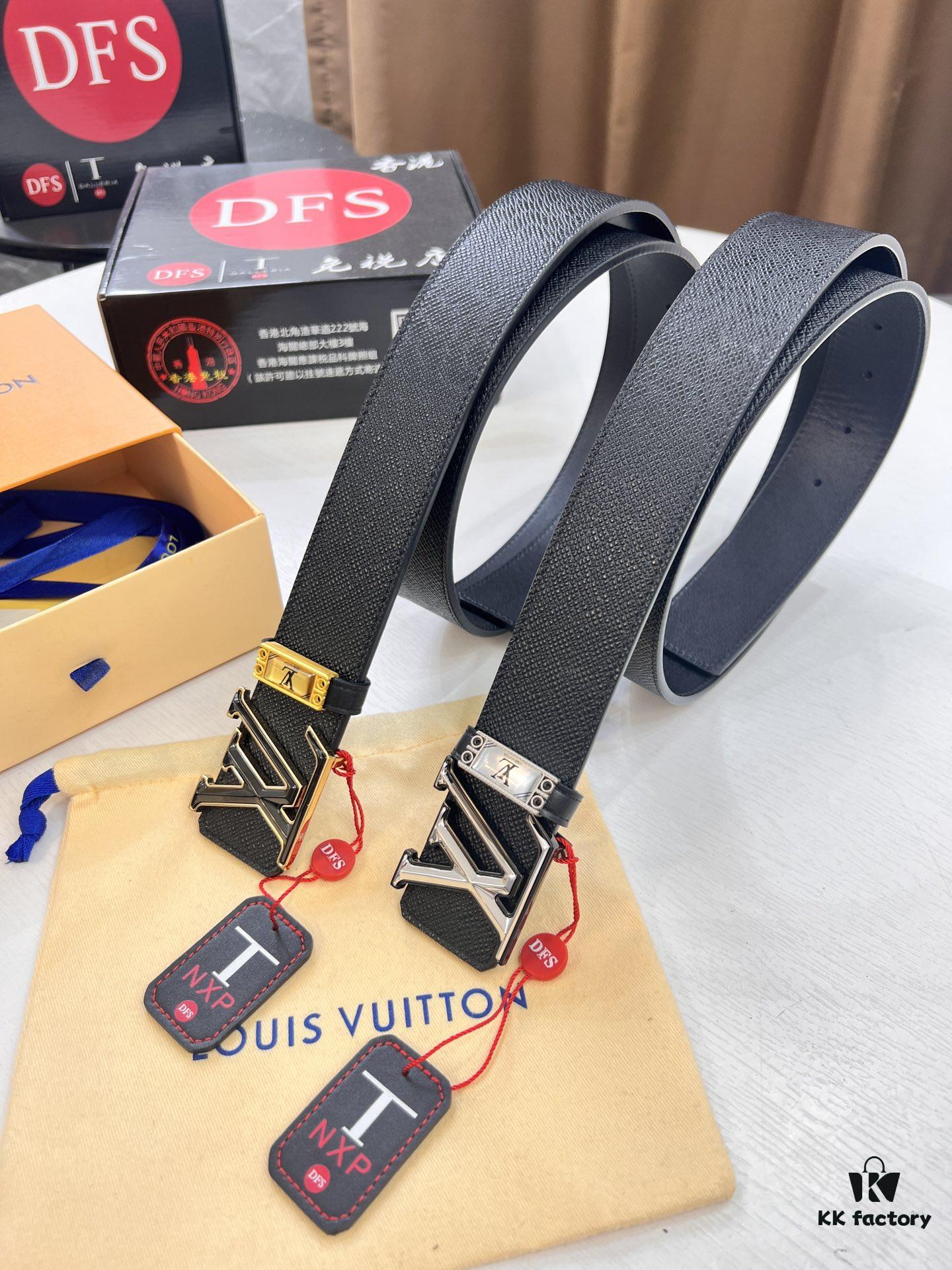 693203083a89a121ed550f36 Top-Tier LV Louis Vuitton Belt - Genuine L-Logo Polished Stainless Steel Hardware, French Imported Cross-Grain Top-Layer Calfskin, 3.8cm Width, Original NXP RFID Anti-Counterfeit Chip (Hong Kong Duty-Free Exclusive Gift Box)
