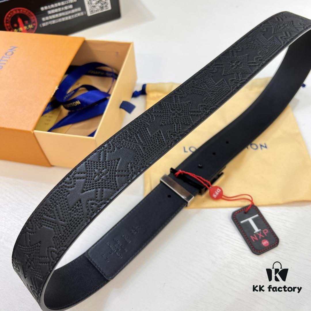 6932030c3a89a121ed550f62 Luxury LV Belt with L-Shape Bicolor Stainless Steel Buckle, Top-Tier Duty-Free Hong Kong Gift Box, French Premium Embossed Full-Grain Calfskin, 3.8cm Width