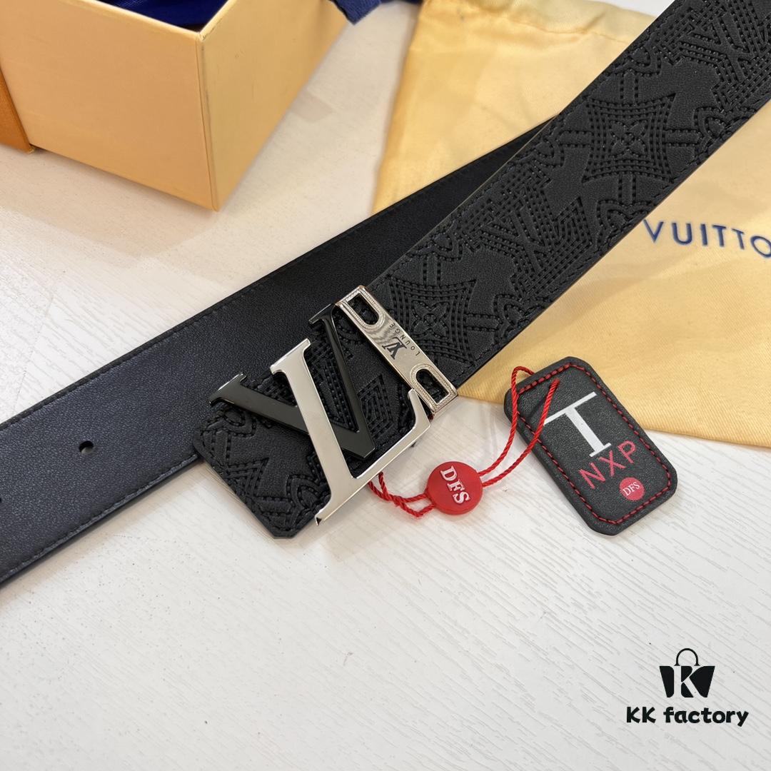 6932030c3a89a121ed550f65 Luxury LV Belt with L-Shape Bicolor Stainless Steel Buckle, Top-Tier Duty-Free Hong Kong Gift Box, French Premium Embossed Full-Grain Calfskin, 3.8cm Width