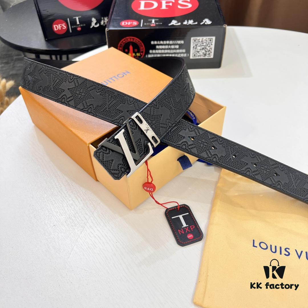 6932030c3a89a121ed550f67 Luxury LV Belt with L-Shape Bicolor Stainless Steel Buckle, Top-Tier Duty-Free Hong Kong Gift Box, French Premium Embossed Full-Grain Calfskin, 3.8cm Width
