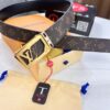 6932030e3a89a121ed550f7f LV Men's Belt, New Monogram PVC Imported Fabric, Genuine Cowhide with Diamond-Paved Box Letter Hardware, 3.8cm Width