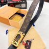 6932030e3a89a121ed550f80 LV Men's Belt, New Monogram PVC Imported Fabric, Genuine Cowhide with Diamond-Paved Box Letter Hardware, 3.8cm Width