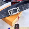 6932030e3a89a121ed550f83 LV Men's Belt, New Arrival Monogram PVC Imported Fabric, Genuine Cowhide with Diamond-Paved Box Letter Hardware