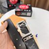 6932030e3a89a121ed550f84 LV Men's Belt, New Arrival Monogram PVC Imported Fabric, Genuine Cowhide with Diamond-Paved Box Letter Hardware