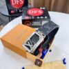 6932030f3a89a121ed550f86 LV Men's Belt, New Arrival Monogram PVC Imported Fabric, Genuine Cowhide with Diamond-Paved Box Letter Hardware