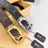 6932030f3a89a121ed550f88 LV Men's Belt, New Arrival Monogram PVC Imported Fabric, Genuine Cowhide with Diamond-Paved Box Letter Hardware
