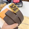 693203103a89a121ed550f94 Top-Tier LV Louis Vuitton Belt - Genuine Mold L Letter Polished Stainless Steel Hardware, Inner Buckle Design, 3.8cm Width, Premium French Imported Embossed Cowhide Leather
