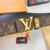 693203103a89a121ed550f9d Louis Vuitton LV Belt, ZP Synchronized New Men's Belt with Monogram Imported Fabric, Full-Grain Cowhide, Reversible Design, Diamond-Paved Letter Hardware, 3.8cm Width