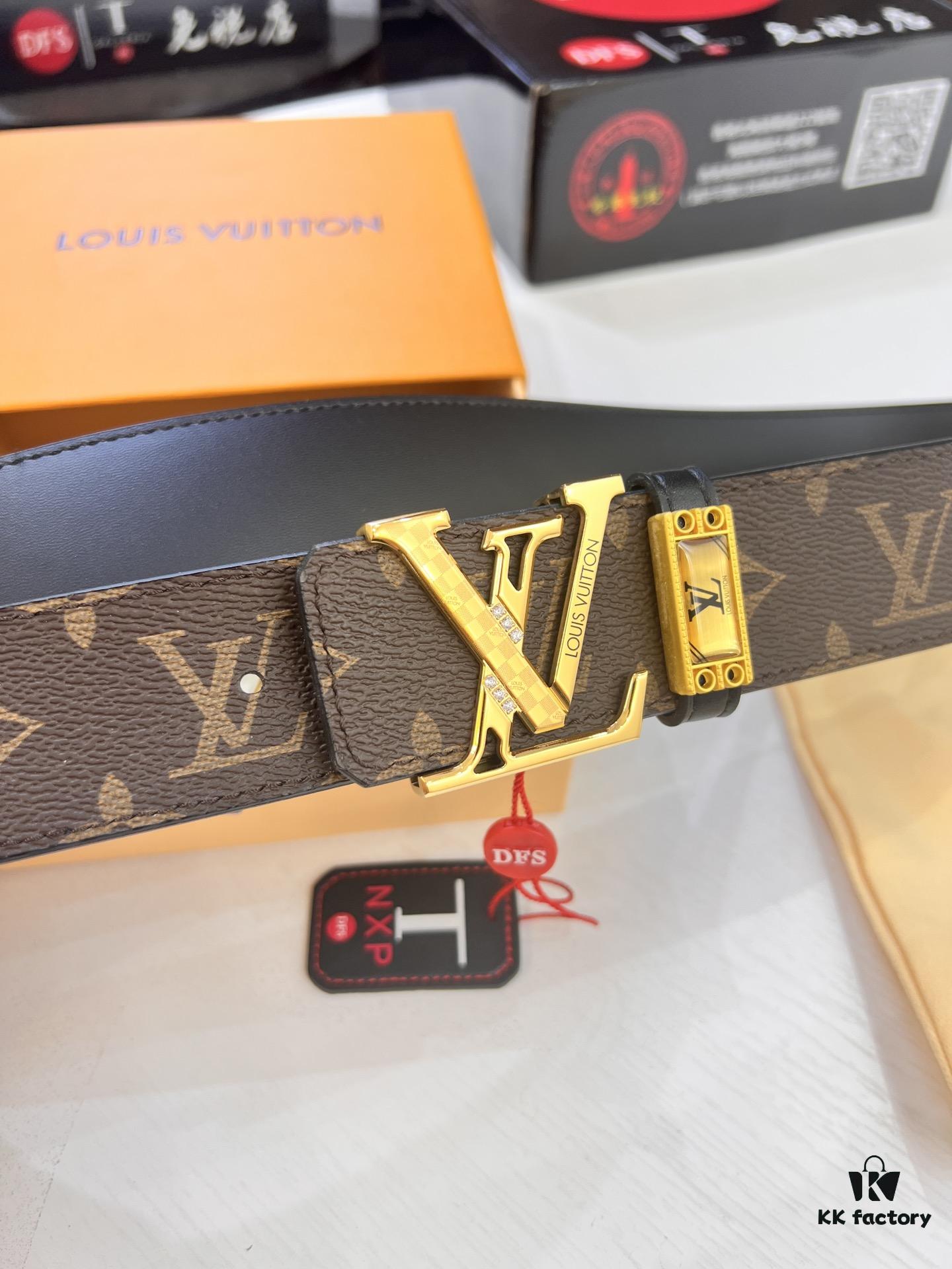693203103a89a121ed550f9d Louis Vuitton LV Belt, ZP Synchronized New Men's Belt with Monogram Imported Fabric, Full-Grain Cowhide, Reversible Design, Diamond-Paved Letter Hardware, 3.8cm Width