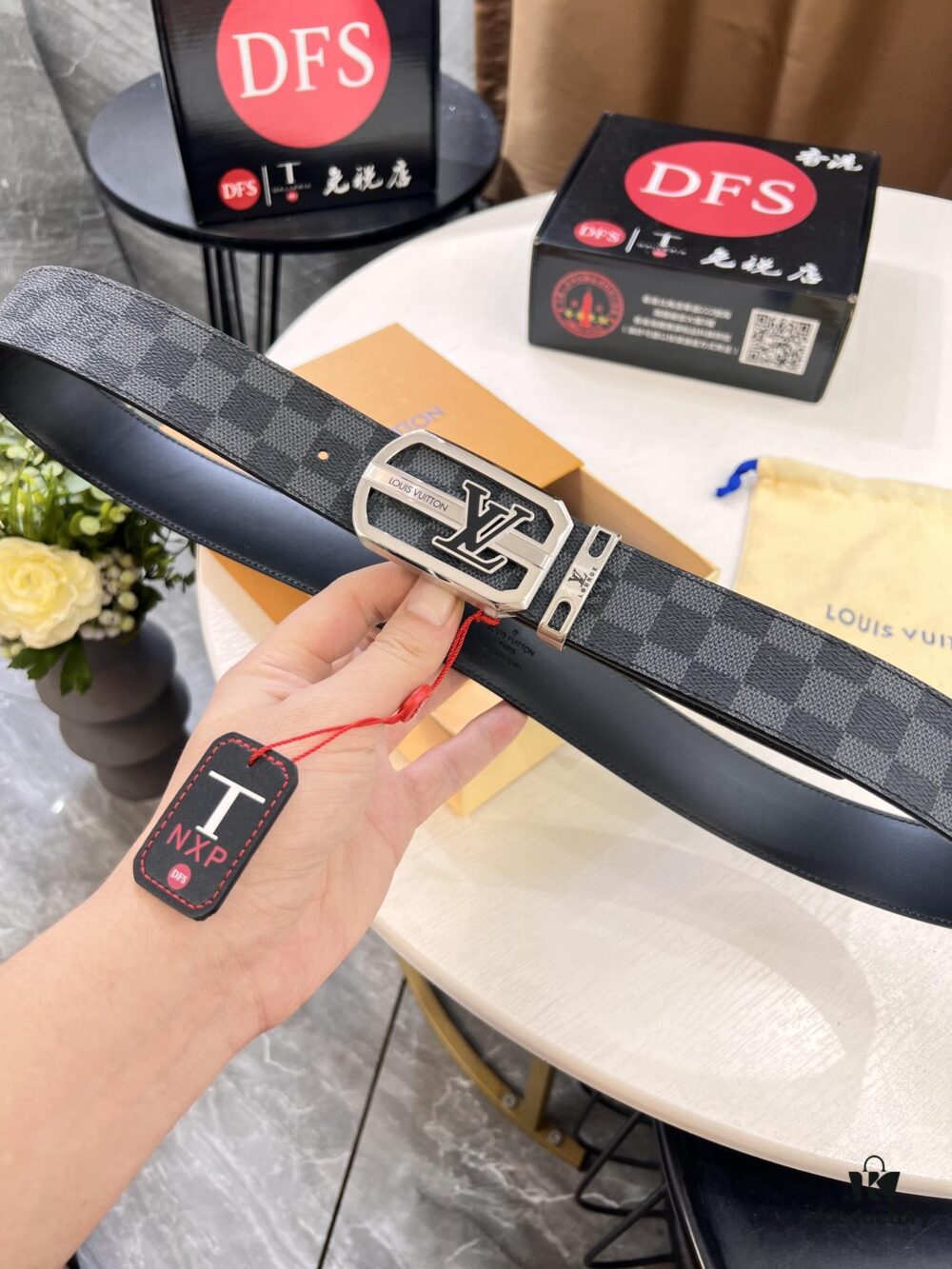 693203123a89a121ed550fac Shop Owner Recommended Louis Vuitton LV Belt, ZP Synchronized New Men's PVC Monogram Belt with Imported Fabric and Genuine Calfskin, 3.8cm Width