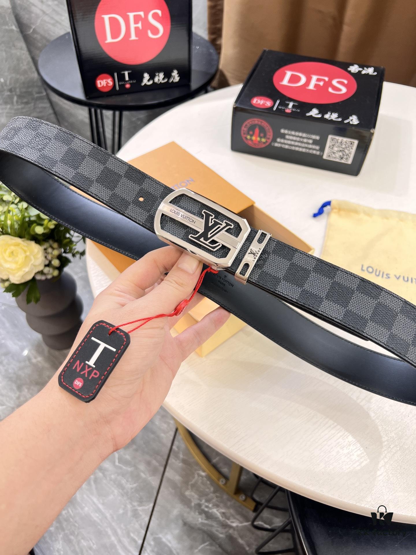 693203123a89a121ed550fac Shop Owner Recommended Louis Vuitton LV Belt, ZP Synchronized New Men's PVC Monogram Belt with Imported Fabric and Genuine Calfskin, 3.8cm Width