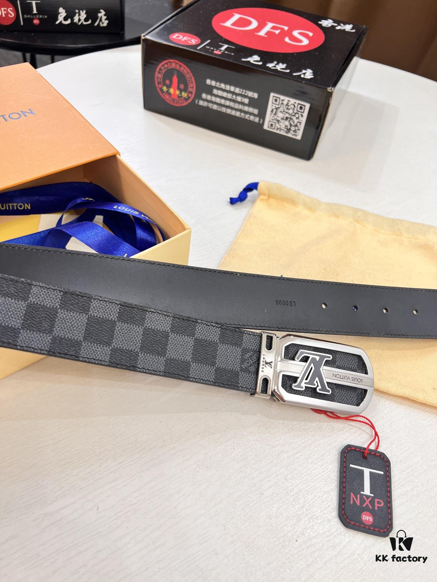 693203123a89a121ed550fad Shop Owner Recommended Louis Vuitton LV Belt, ZP Synchronized New Men's PVC Monogram Belt with Imported Fabric and Genuine Calfskin, 3.8cm Width