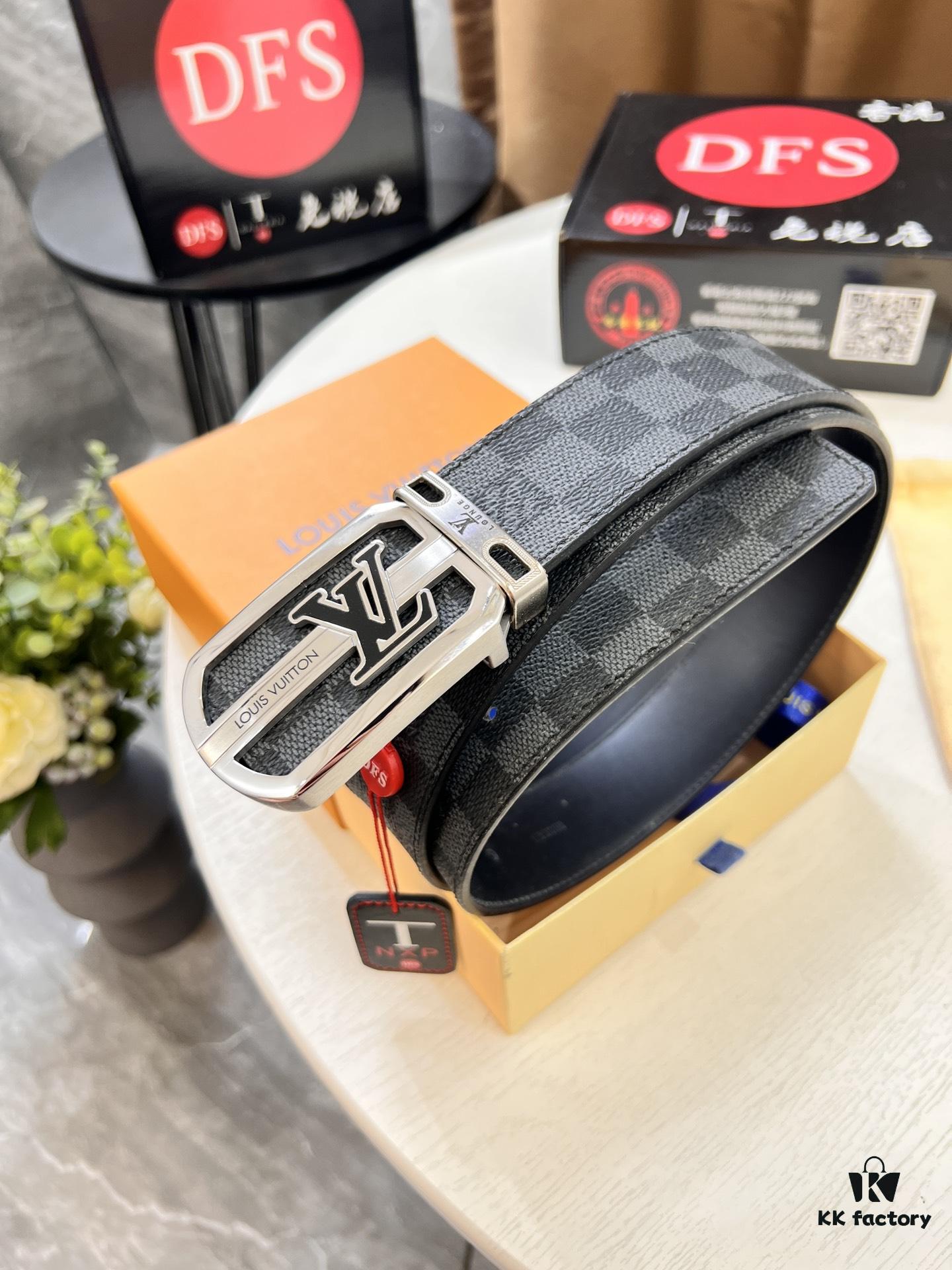 693203123a89a121ed550faf Shop Owner Recommended Louis Vuitton LV Belt, ZP Synchronized New Men's PVC Monogram Belt with Imported Fabric and Genuine Calfskin, 3.8cm Width