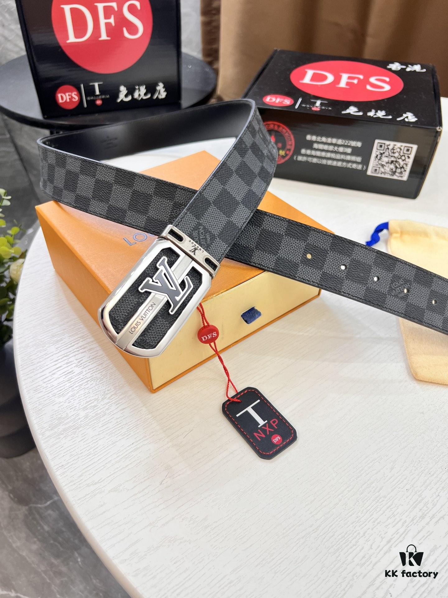 693203123a89a121ed550fb1 Shop Owner Recommended Louis Vuitton LV Belt, ZP Synchronized New Men's PVC Monogram Belt with Imported Fabric and Genuine Calfskin, 3.8cm Width