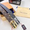 693203123a89a121ed550fb2 Shop Owner Recommended Louis Vuitton LV Belt, ZP Synchronized New Men's PVC Monogram Belt with Imported Fabric and Genuine Calfskin, 3.8cm Width