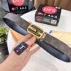 693203123a89a121ed550fb3 LV Men's Belt, New Arrival, Monogram PVC Imported Fabric, Full Grain Cowhide Leather, 3.8cm Width