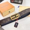 693203123a89a121ed550fb4 LV Men's Belt, New Arrival, Monogram PVC Imported Fabric, Full Grain Cowhide Leather, 3.8cm Width
