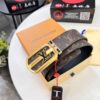 693203123a89a121ed550fb6 LV Men's Belt, New Arrival, Monogram PVC Imported Fabric, Full Grain Cowhide Leather, 3.8cm Width