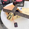 693203123a89a121ed550fb7 LV Men's Belt, New Arrival, Monogram PVC Imported Fabric, Full Grain Cowhide Leather, 3.8cm Width