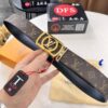 693203143a89a121ed550fcd LV Men's Belt, New Arrival Louis Vuitton Monogram PVC Imported Fabric with Original Calfskin Leather, Diamond-Paved Letter Hardware, 3.8cm Width
