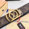 693203143a89a121ed550fce LV Men's Belt, New Arrival Louis Vuitton Monogram PVC Imported Fabric with Original Calfskin Leather, Diamond-Paved Letter Hardware, 3.8cm Width