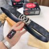 693203153a89a121ed550fd4 LV Men's Belt, New Monogram PVC Imported Fabric, Genuine Cowhide with Diamond-Encrusted Buckle, 3.8cm Width
