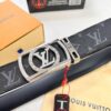693203153a89a121ed550fd5 LV Men's Belt, New Monogram PVC Imported Fabric, Genuine Cowhide with Diamond-Encrusted Buckle, 3.8cm Width