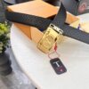693203173a89a121ed550ff0 Louis Vuitton Automatic Buckle Belt, Top-Quality Genuine Leather, Imported Full-Grain Calfskin with Refined Grain Texture, 3.5 cm Width, Luxury Business Formal Accessory