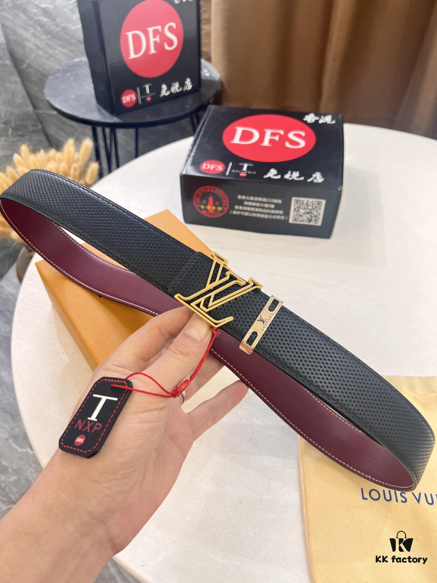 693203173a89a121ed550ff5 Louis Vuitton LV Belt - Top-Tier Genuine Leather with NXP RFID Chip, Hong Kong Duty-Free Gift Box, Embossed French Full-Grain Calfskin, 3.8cm Width