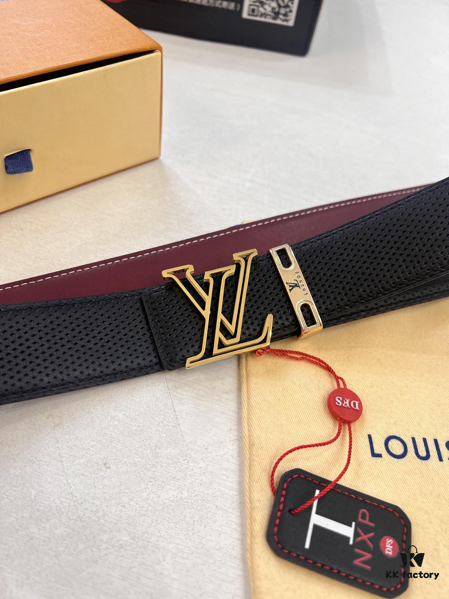 693203173a89a121ed550ff6 Louis Vuitton LV Belt - Top-Tier Genuine Leather with NXP RFID Chip, Hong Kong Duty-Free Gift Box, Embossed French Full-Grain Calfskin, 3.8cm Width