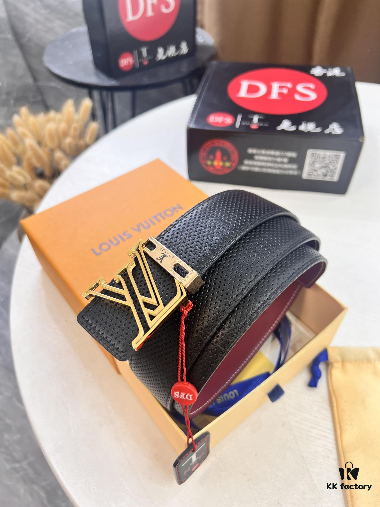693203173a89a121ed550ff8 Louis Vuitton LV Belt - Top-Tier Genuine Leather with NXP RFID Chip, Hong Kong Duty-Free Gift Box, Embossed French Full-Grain Calfskin, 3.8cm Width