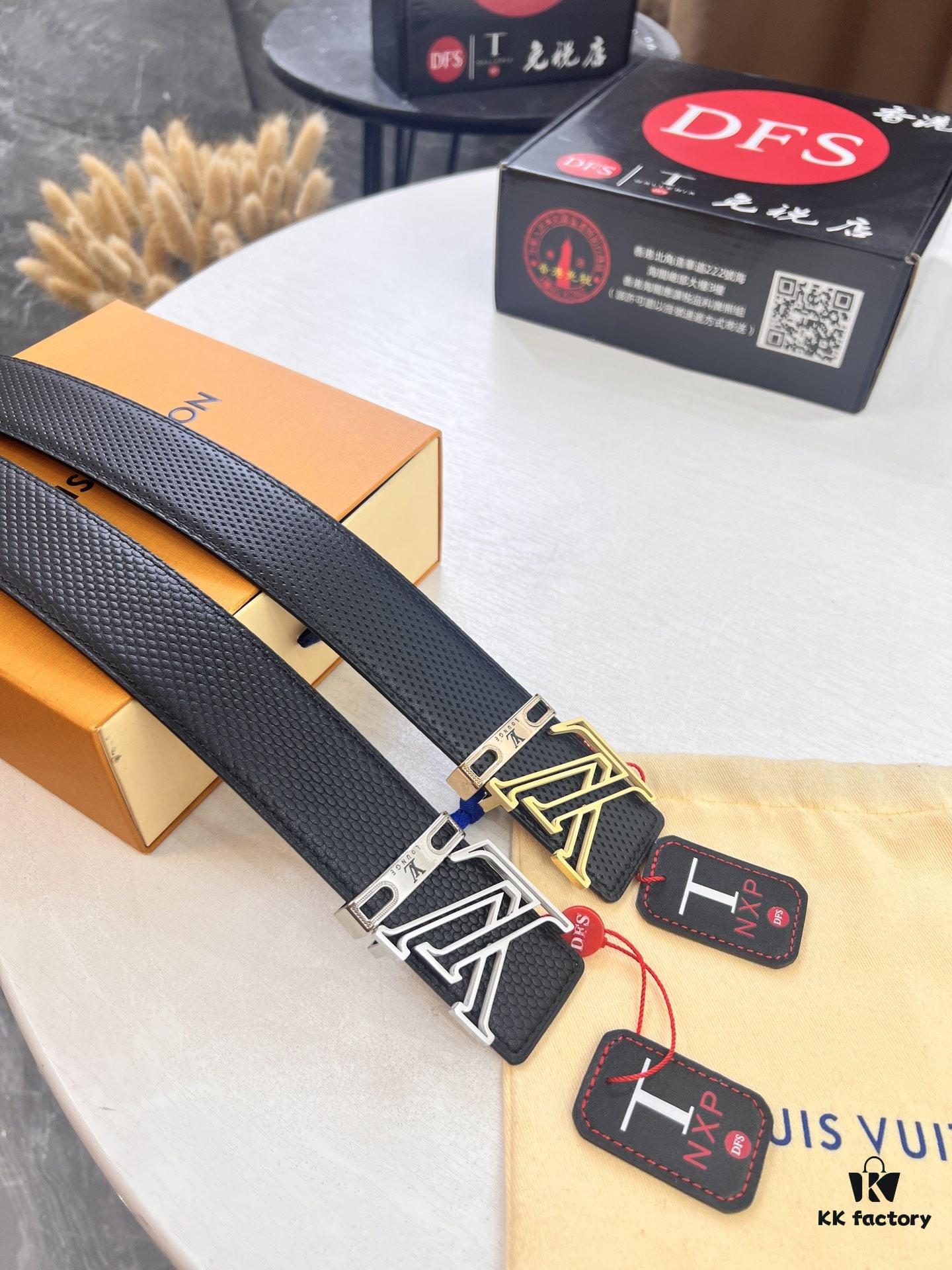 693203183a89a121ed550ffb Louis Vuitton LV Belt - Top-Tier Genuine Leather with NXP RFID Chip, Hong Kong Duty-Free Gift Box, Embossed French Full-Grain Calfskin, 3.8cm Width