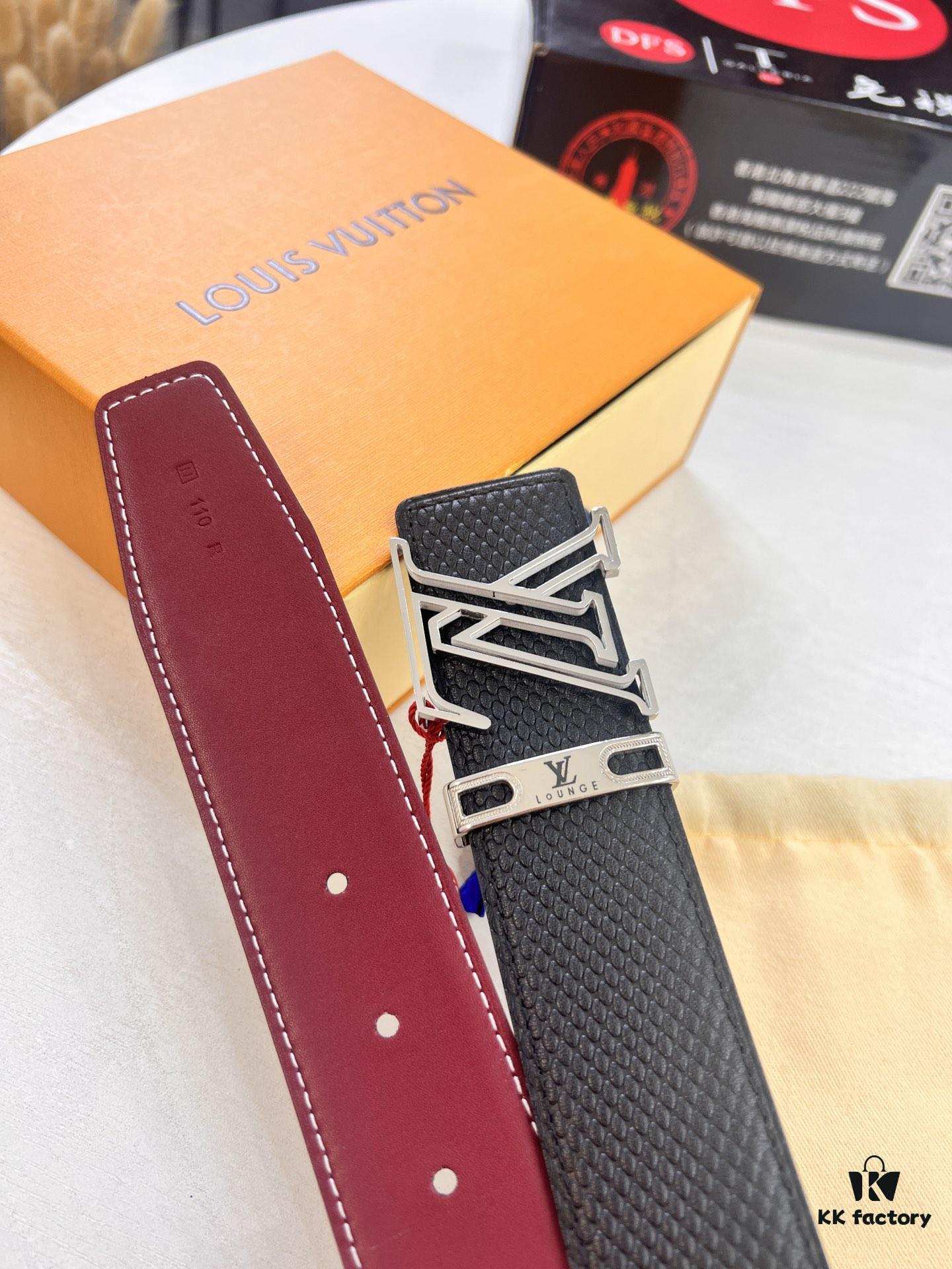 693203183a89a121ed550ffe Top-Tier Louis Vuitton LV Belt - Genuine Embossed Full-Grain French Calfskin, 3.8cm Width, Steel Hardware, NXP RFID Chip Verified, Original Gift Box