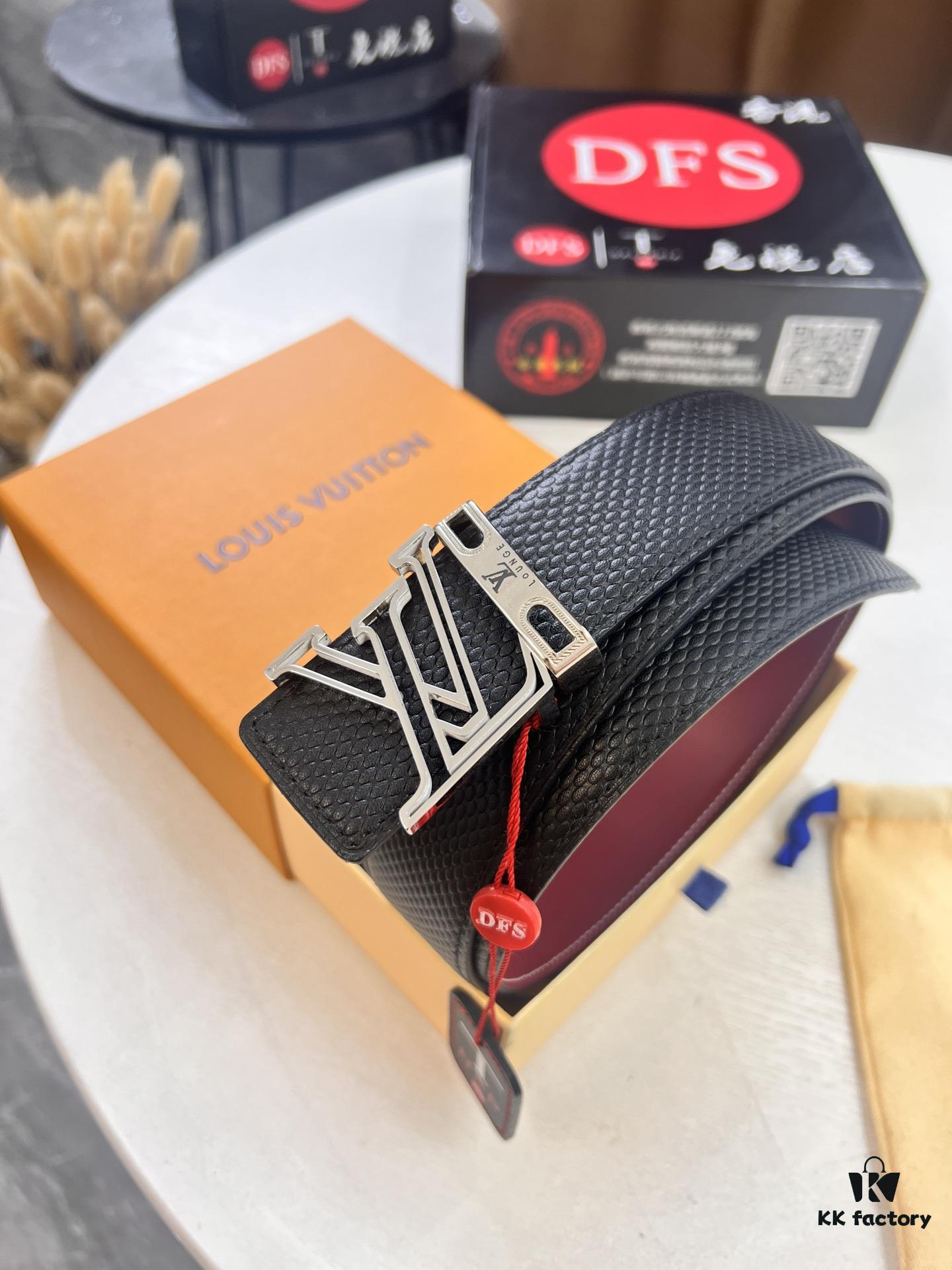 693203183a89a121ed550fff Top-Tier Louis Vuitton LV Belt - Genuine Embossed Full-Grain French Calfskin, 3.8cm Width, Steel Hardware, NXP RFID Chip Verified, Original Gift Box