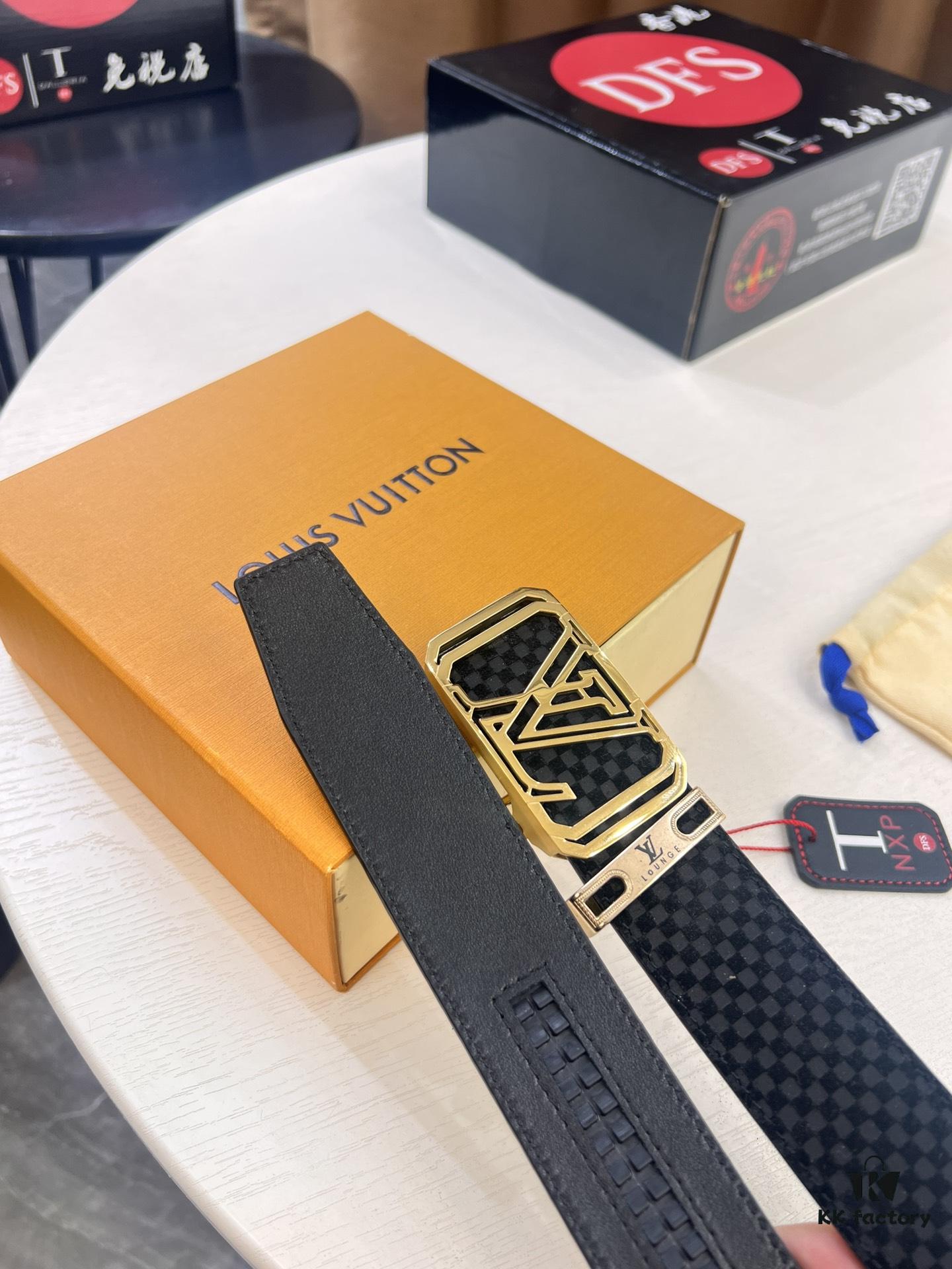 693203193a89a121ed551007 Louis Vuitton Automatic Buckle Belt, Top-Quality Genuine Leather, Imported Full-Grain Calfskin, 3.5 cm Width, LV Stainless Steel Hardware