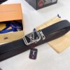 693203193a89a121ed55100d Louis Vuitton Automatic Buckle Belt, Top-Quality Genuine Leather, Imported Full-Grain Calfskin with Fine Grain Texture, 3.5 cm Width, Smooth Slide Mechanism, Stainless Steel LV Hardware