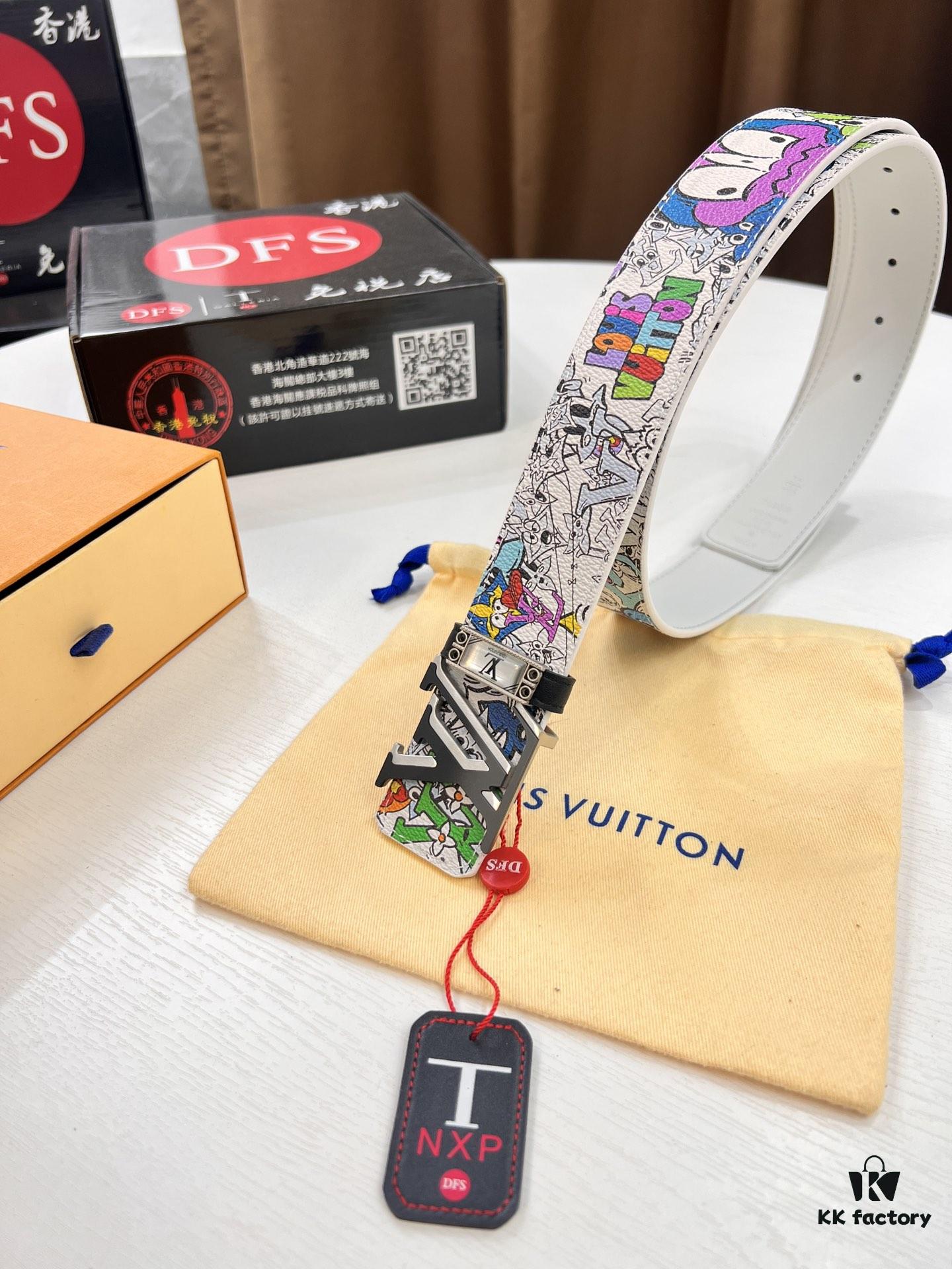 6932031a3a89a121ed55101f LV Men's Belt, Imported Genuine First-Layer Cowhide, 3.8cm Width, Reversible Design, High-Quality Hardware, NXP Anti-Counterfeit Chip