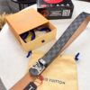 6932031b3a89a121ed551029 LV Men's Belt, New Arrival, Genuine Cowhide Leather, Matte Finish, Corrosion-Resistant Letter Hardware, 3.8cm Width