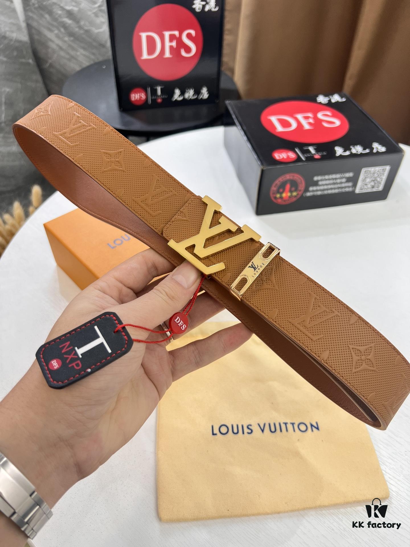 6932031d3a89a121ed551046 LV Men's Belt, Imported Genuine First-Layer Cowhide, Reversible Design, 3.8cm Width, Premium Quality with NXP Anti-Counterfeit Chip