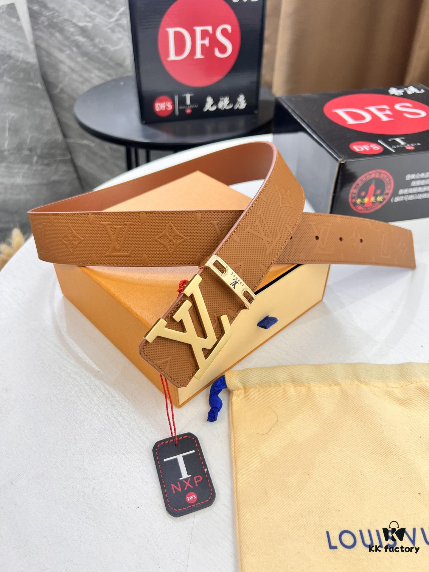 6932031e3a89a121ed55104b LV Men's Belt, Imported Genuine First-Layer Cowhide, Reversible Design, 3.8cm Width, Premium Quality with NXP Anti-Counterfeit Chip