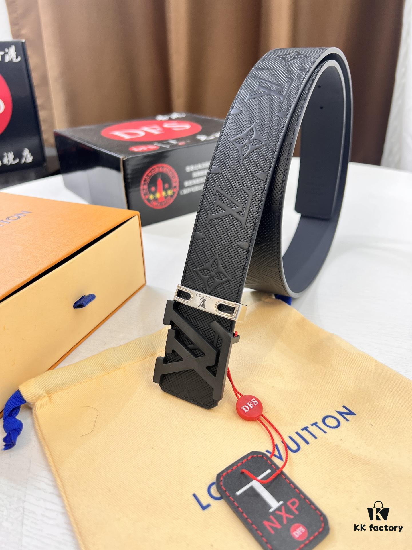 6932031e3a89a121ed551050 Louis Vuitton LV Men's Belt, 3.8cm Width, Genuine Top-Grade Cowhide Leather, Double-Sided Use, NXP Anti-Counterfeit Chip, Duty-Free Packaging