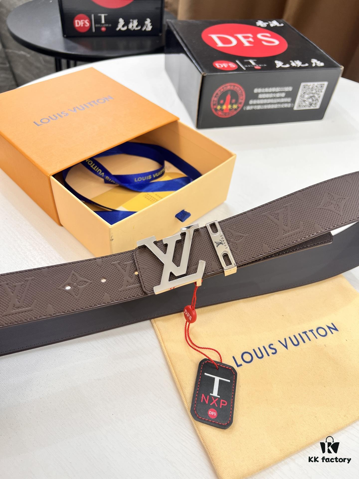 6932031f3a89a121ed551055 Arrival of Louis Vuitton LV Men's Belt, ZP Mould Design, Imported Genuine Original Print, Full-Grain Cowhide Leather, Double-Sided Usage, 3.8cm Width